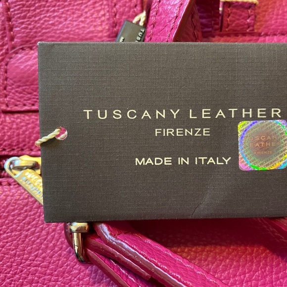 NWT beautiful hot pink mini leather backpack - made in Italy by Tuscany Leather - Picture 7 of 8